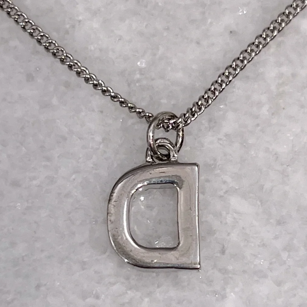 GUESS Silver Rhinestone Initial 'D' Necklace - Picture 8 of 11